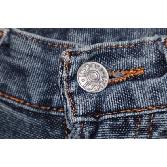 Y2K GUCCI Straight Fit Denim Baggy Jeans Cotton Pants Dark Wash Size 30 - Picture 6 of 9